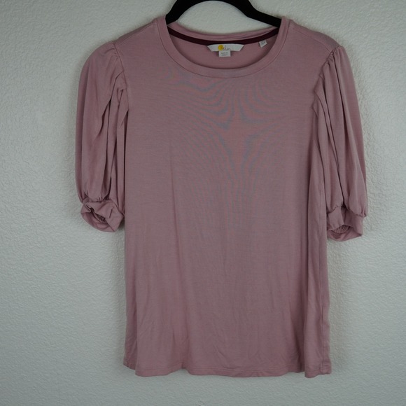 Boden Tops - Boden‎ Womens Pink Puff Sleeve T Shirt Top Viscose Elastane Size US 4 UK 8